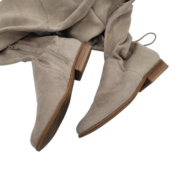 Women's Over the Knee Boots Light Tan Suede Microfiber Gianni Bini Size 6.5 M - Picture 8 of 12